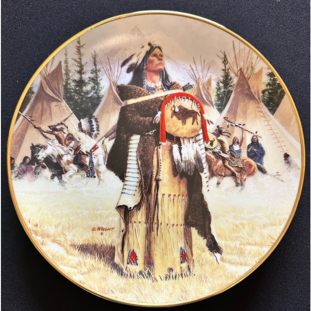 1989 Nobel Native American Women collectors plate By Pine Leaf #1795A